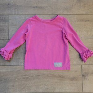 Eleanor Rose Size 4-5 Pink Long Sleeve Ruffle Tee